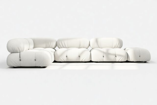 The Bellini – White Boucle, Sectional (Left Corner)