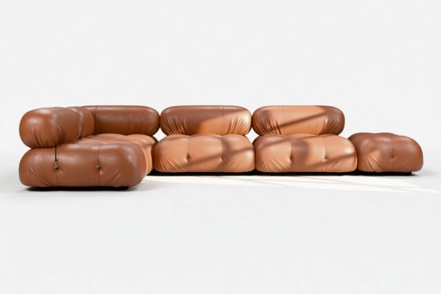 The Bellini – Tan Premium Leather, Sectional (Left Corner)