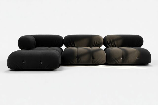 The Bellini – Black Boucle, Sectional (Left Chaise)