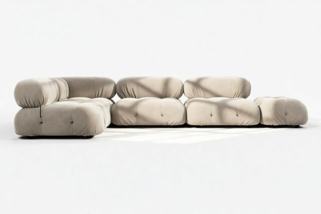 The Bellini – Greige Velvet, Sectional (Left Corner)