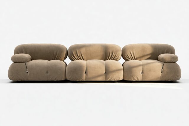 The Bellini – Cappuccino Brown Chenille, Three Seater Sofa