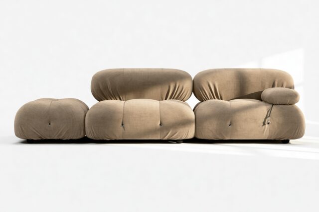 The Bellini – Cappuccino Brown Chenille, Open End Sofa (Left)