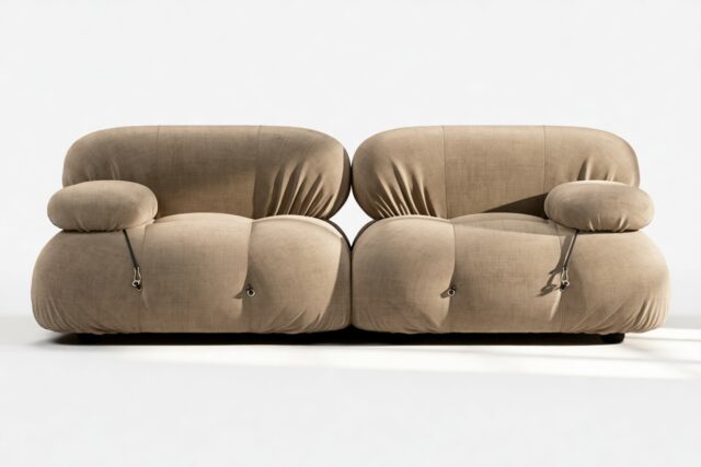 The Bellini – Cappuccino Brown Chenille, Two Seater Sofa