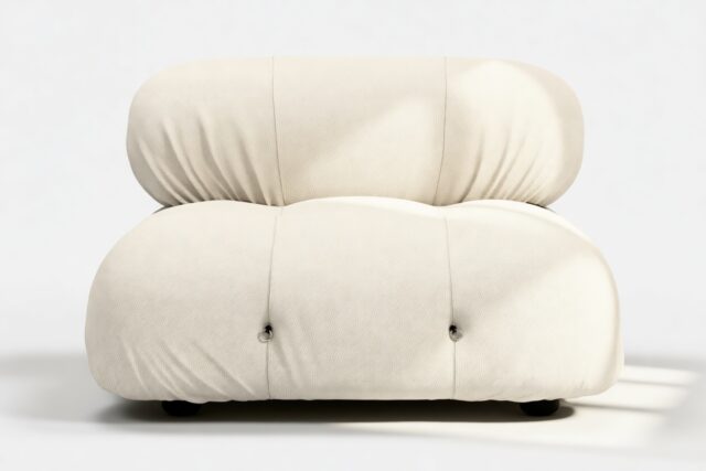 The Bellini – Cream Chunky Performance Weave (Outdoor), Armless Module