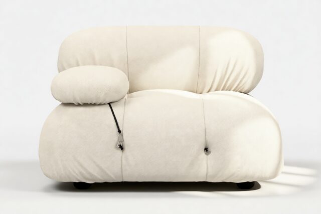 The Bellini – Cream Chunky Performance Weave (Outdoor), Left Arm