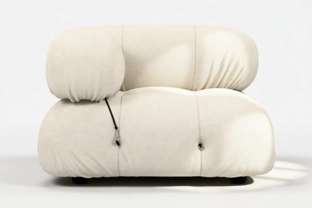 The Bellini – Cream Chunky Performance Weave (Outdoor), Left Corner