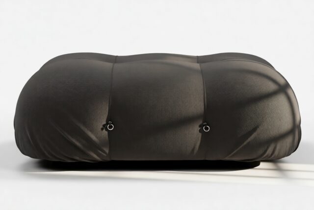 The Bellini – Black Performance Weave (Outdoor), Ottoman