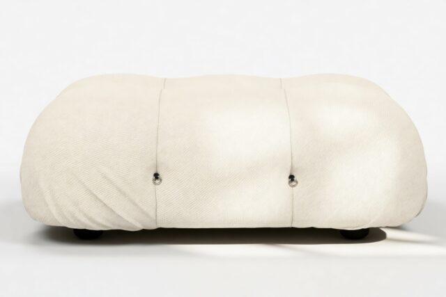 The Bellini – Cream Chunky Performance Weave (Outdoor), Ottoman