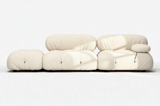 The Bellini – Cream Chunky Performance Weave (Outdoor), Open End Sofa (Left)