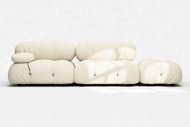 The Bellini – Cream Chunky Performance Weave (Outdoor), Open End Sofa (Right)