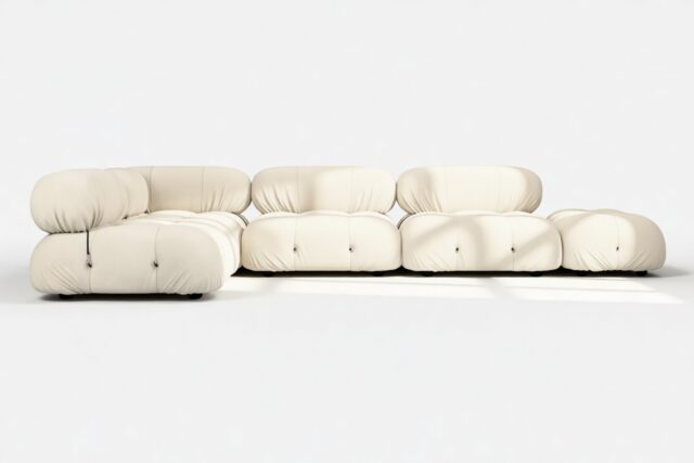 The Bellini – Cream Chunky Performance Weave (Outdoor), Sectional (Left Corner)