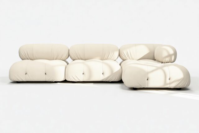 The Bellini – Cream Chunky Performance Weave (Outdoor), Sectional (Right Chaise)