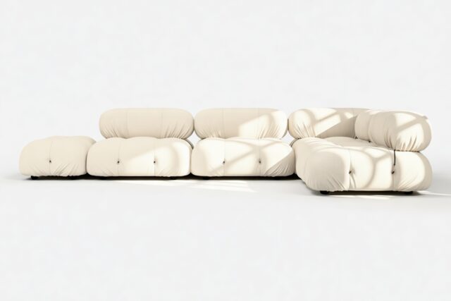The Bellini – Cream Chunky Performance Weave (Outdoor), Sectional (Right Corner)