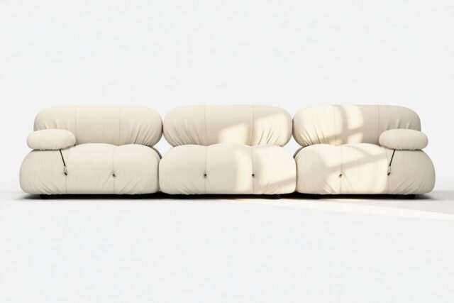 The Bellini – Cream Chunky Performance Weave (Outdoor), Three Seater Sofa
