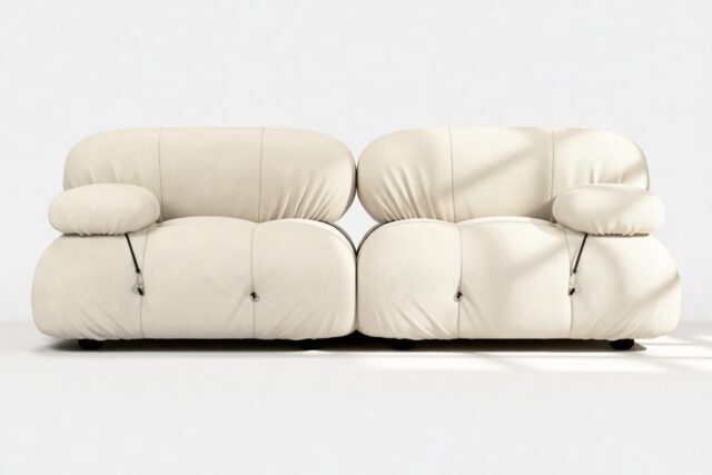 The Bellini – Cream Chunky Performance Weave (Outdoor), Two Seater Sofa
