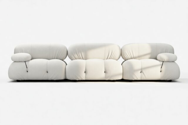 The Bellini – White Boucle, Three Seater Sofa