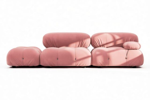 The Bellini – Blush Pink Velvet, Open End Sofa (Left)