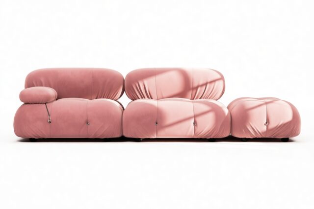 The Bellini – Blush Pink Velvet, Open End Sofa (Right)