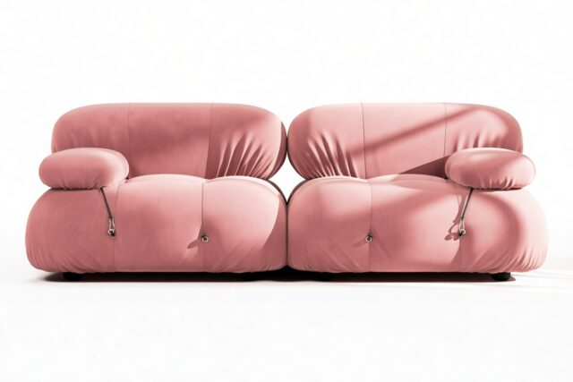 The Bellini – Blush Pink Velvet, Two Seater Sofa