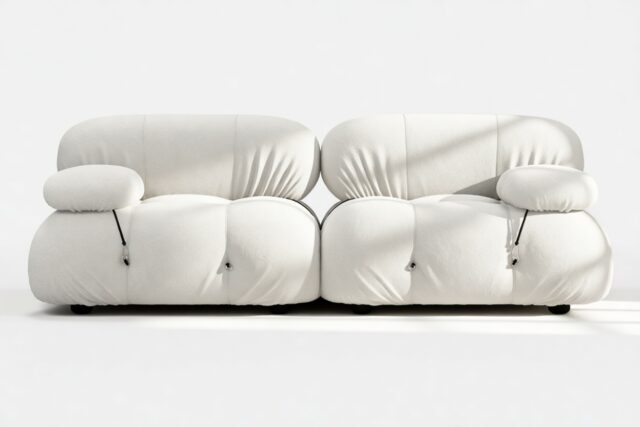The Bellini – White Boucle, Two Seater Sofa