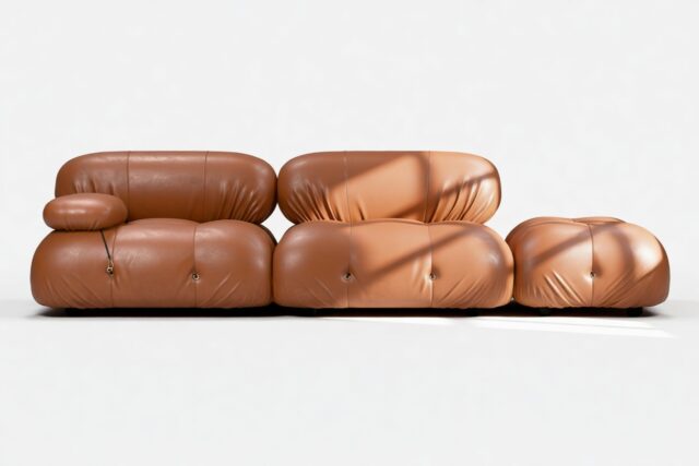 The Bellini – Tan Premium Leather, Open End Sofa (Right)