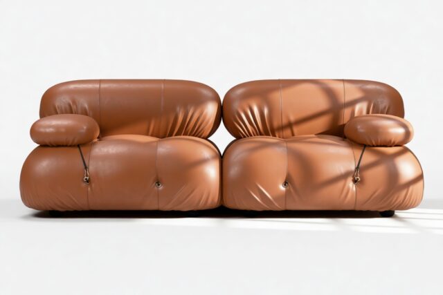 The Bellini – Tan Premium Leather, Two Seater Sofa