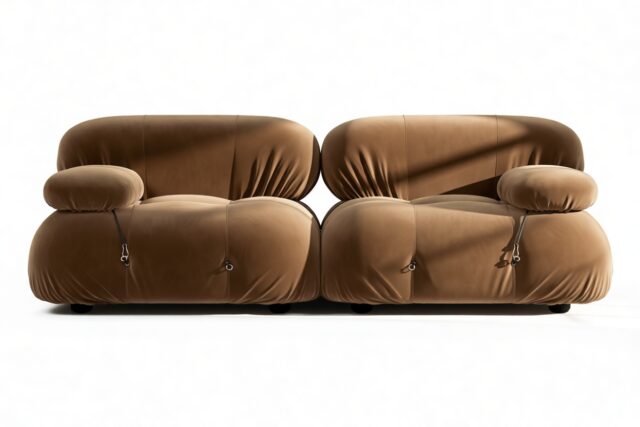 The Bellini – Mocha Velvet, Two Seater Sofa