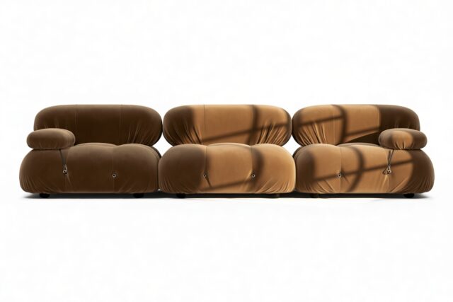 The Bellini – Mocha Velvet, Three Seater Sofa