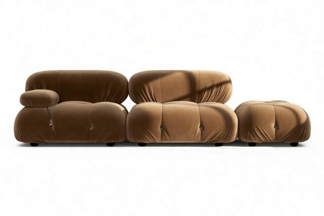 The Bellini – Mocha Velvet, Open End Sofa (Right)