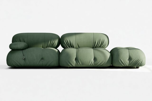 The Bellini – Evergreen Brushed Weave, Open End Sofa (Right)