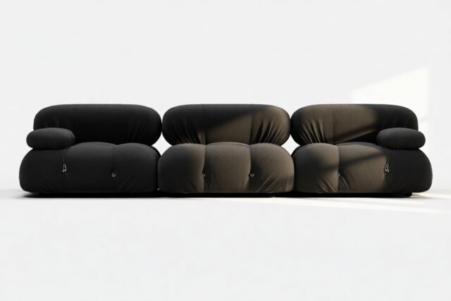 The Bellini – Black Boucle, Three Seater Sofa