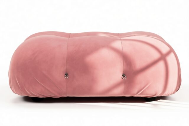 The Bellini – Blush Pink Velvet, Ottoman