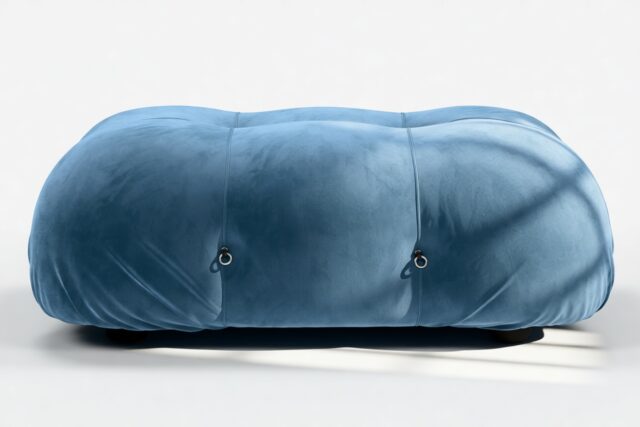 The Bellini – Aegean Blue Velvet, Ottoman