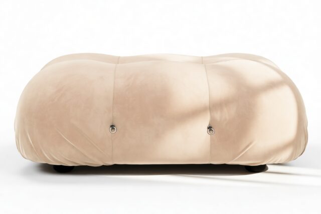 The Bellini – Ecru Velvet, Ottoman