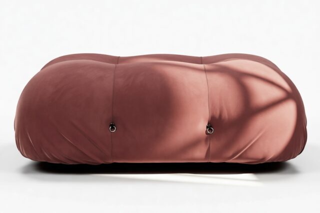 The Bellini – Maroon Velvet, Ottoman