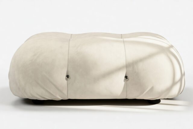 The Bellini – Eggshell Vegan Suede, Ottoman