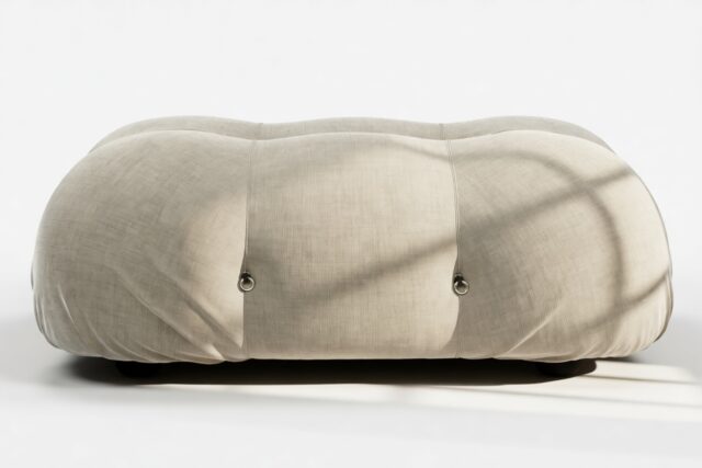 The Bellini – Beige Gray Chenille, Ottoman