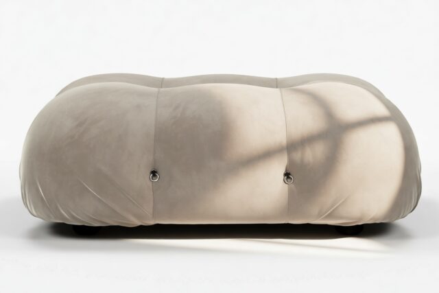 The Bellini – Greige Velvet, Ottoman