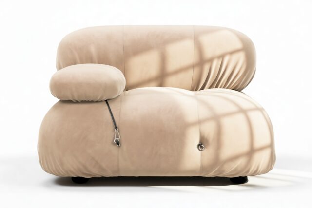 The Bellini – Ecru Velvet, Left Arm