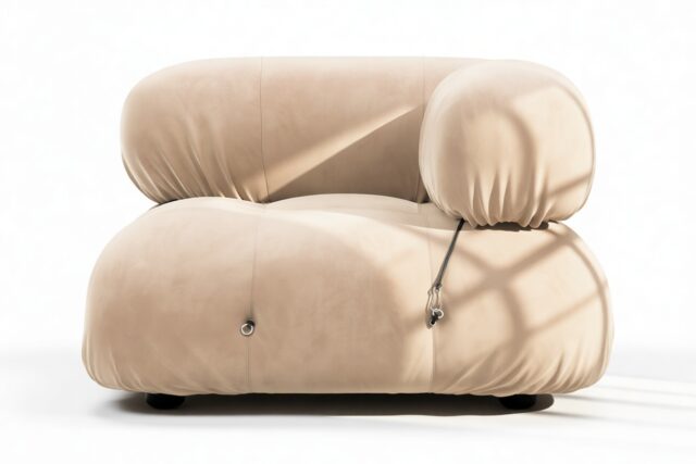 The Bellini – Ecru Velvet, Right Corner