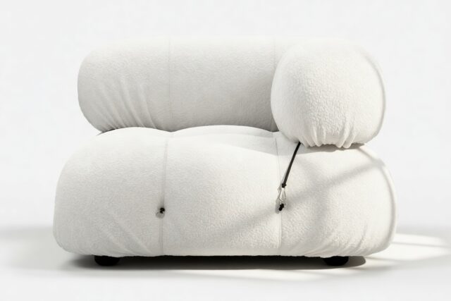 The Bellini – White Boucle, Right Corner