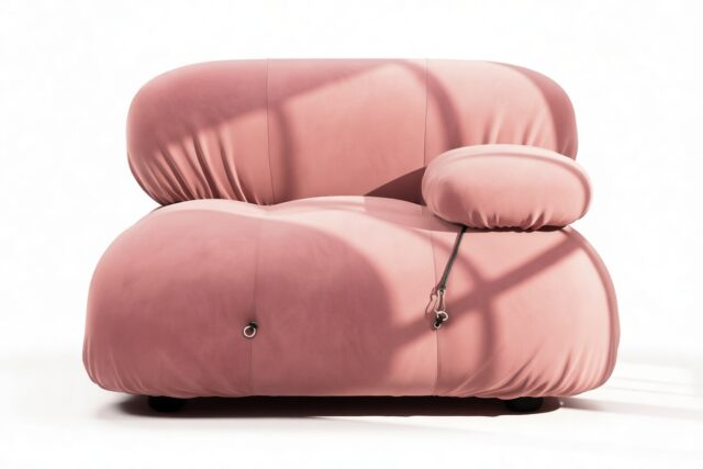 The Bellini – Blush Pink Velvet, Right Arm