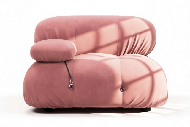 The Bellini – Blush Pink Velvet, Left Arm