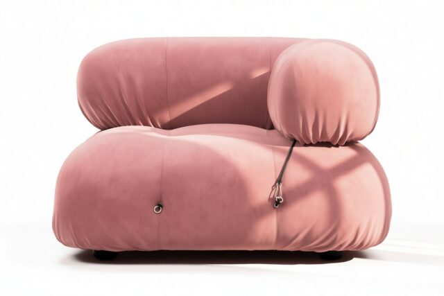 The Bellini – Blush Pink Velvet, Right Corner