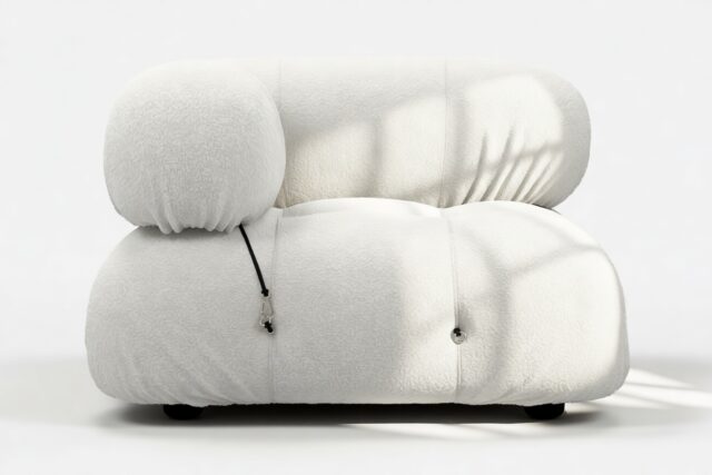 The Bellini – White Boucle, Left Corner