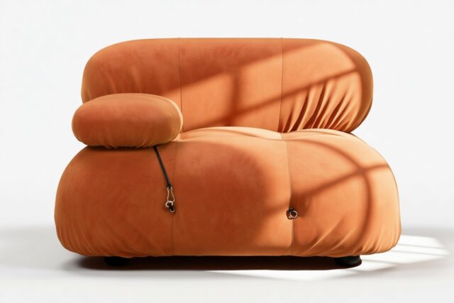 The Bellini – Apricot Velvet, Left Arm