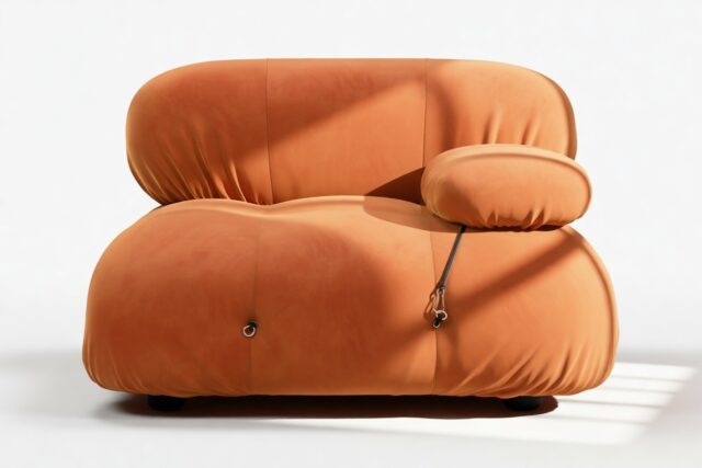 The Bellini – Apricot Velvet, Right Arm