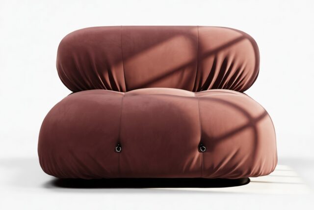 The Bellini – Maroon Velvet, Armless Module