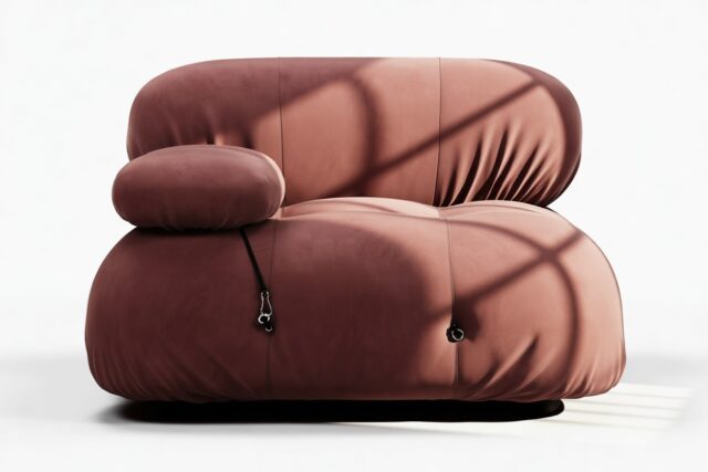 The Bellini – Maroon Velvet, Left Arm