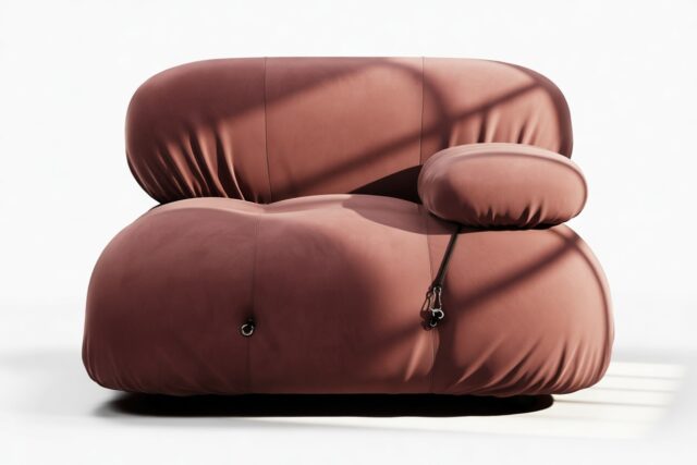 The Bellini – Maroon Velvet, Right Arm